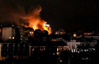 Пожар в центре Киева